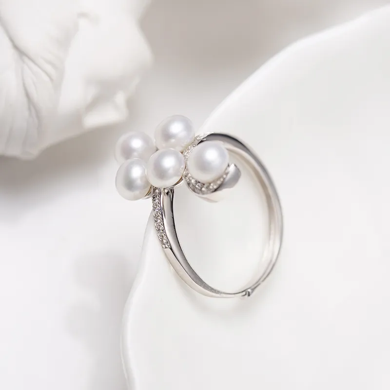 ZHENZHUAOMI Freshwater Pearl Rings Women's-4