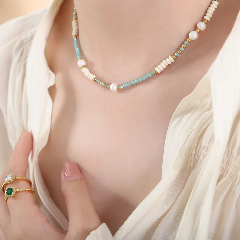 ZHENZHUAOMI Pearl Collarbone Chain Necklace Women's-5