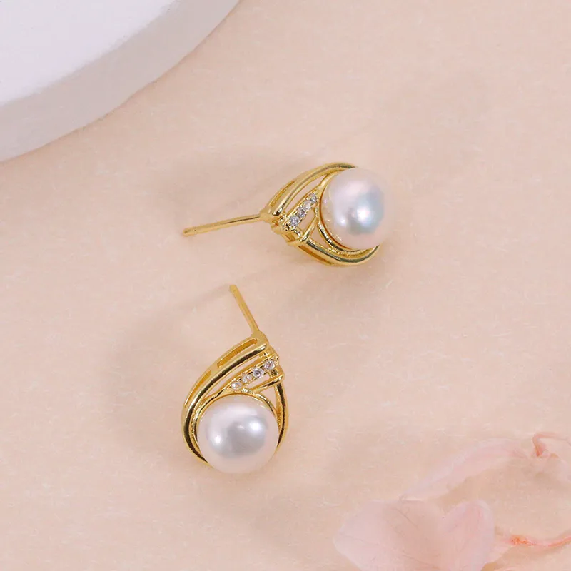 ZHENZHUAOMI Pearl Stud Earrings Women's-4