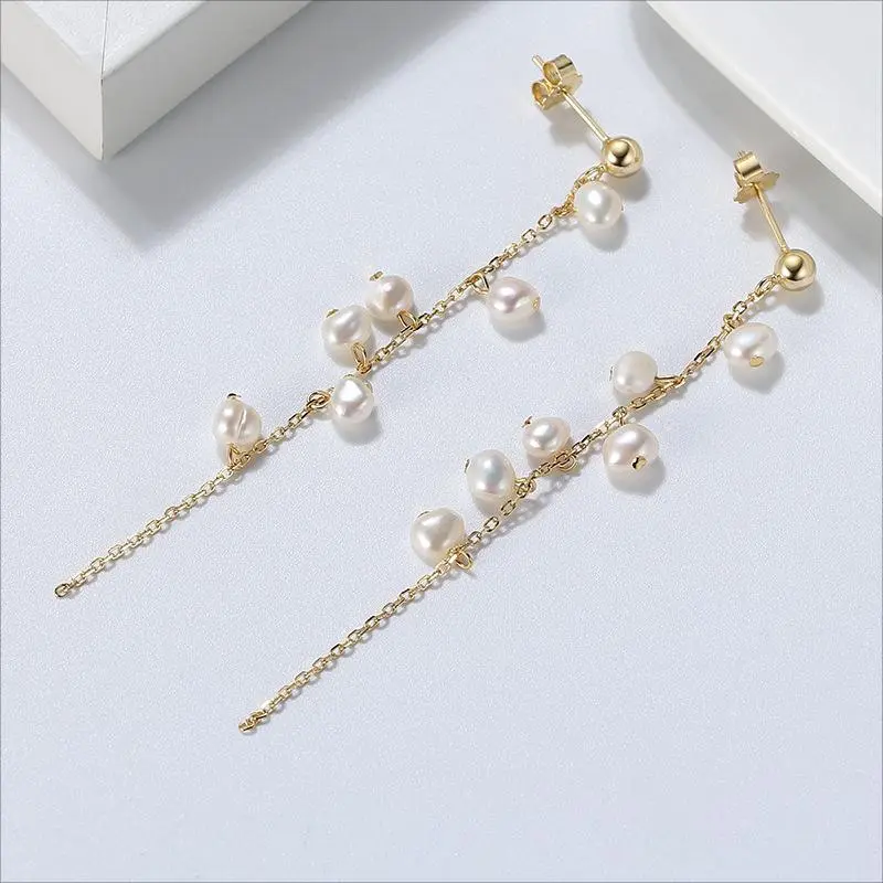 ZHENZHUAOMI Freshwater Pearl Drop Earrings Women's-1