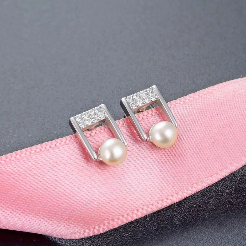 ZHENZHUAOMI Pearl Stud Earrings Women's-3