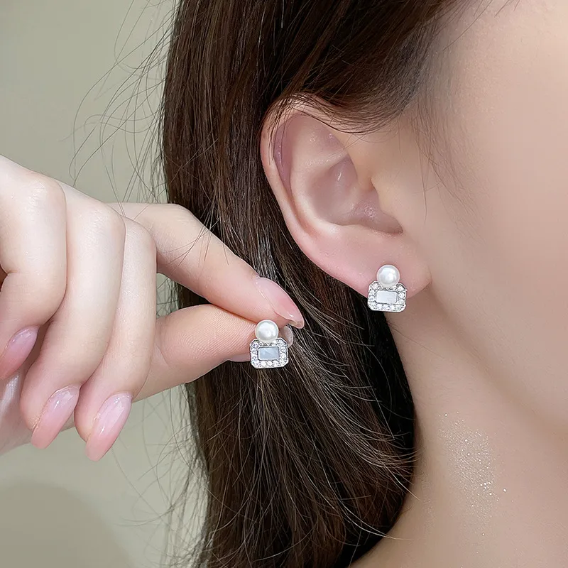ZHENZHUAOMI Freshwater Pearl Stud Earrings Women's-2