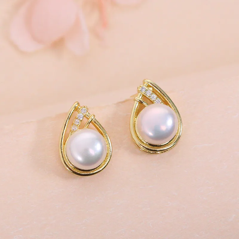 ZHENZHUAOMI Pearl Stud Earrings Women's-1