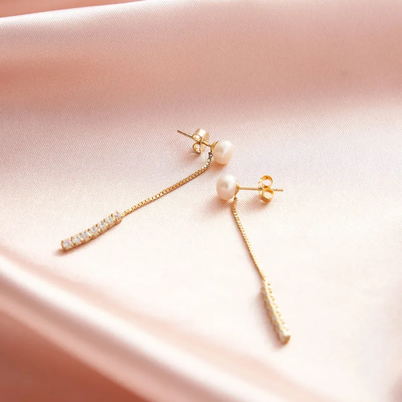 ZHENZHUAOMI Freshwater Pearl Earrings Women's-4