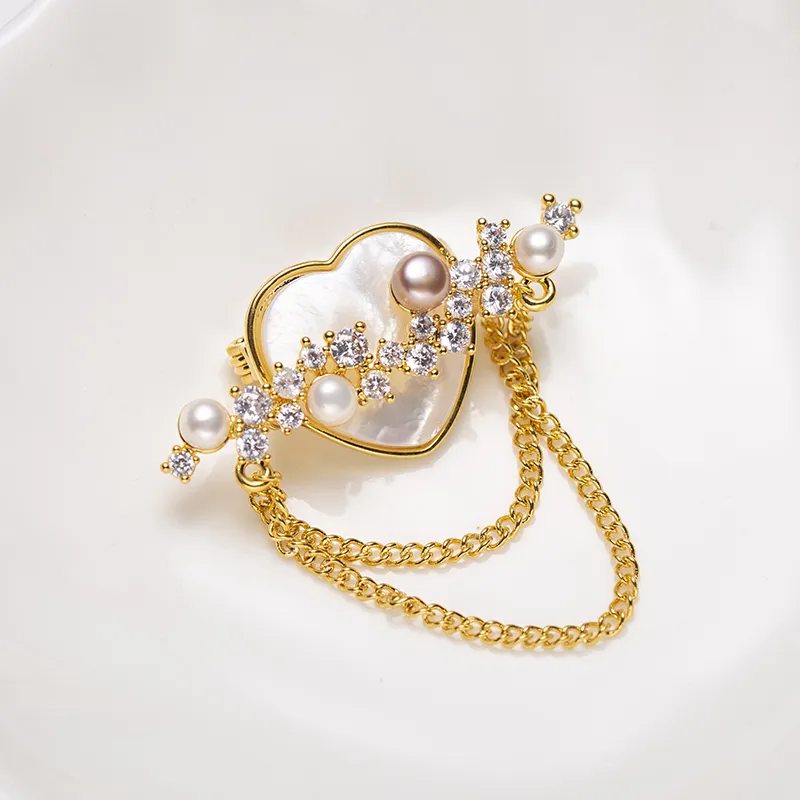 ZHENZHUAOMI Freshwater Pearl Brooches Women's-3