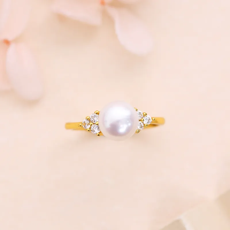 ZHENZHUAOMI Freshwater Pearl Rings Women's-1