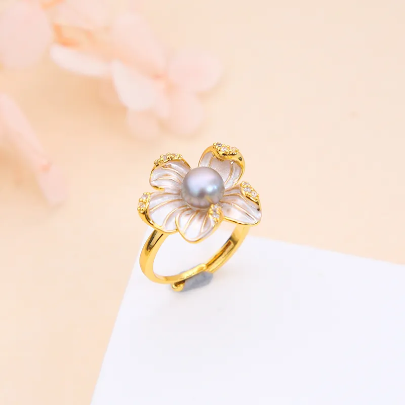 ZHENZHUAOMI Freshwater Pearl Rings Women's-3