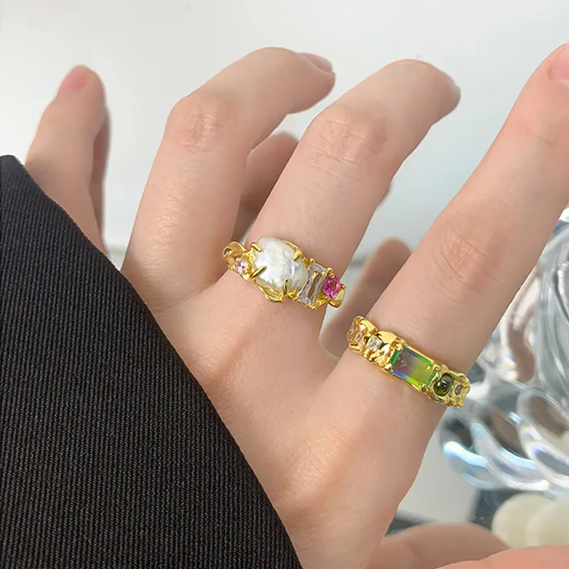 ZHENZHUAOMI Pearl Rings Women's-1