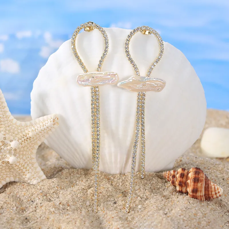 ZHENZHUAOMI Freshwater Pearl Drop Earrings Women's-1