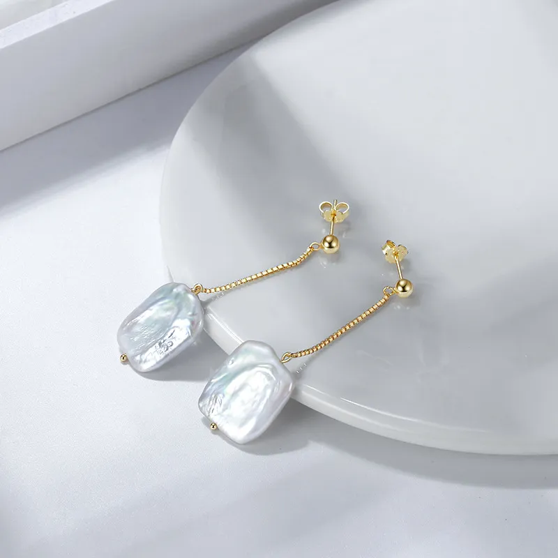 ZHENZHUAOMI Freshwater Pearl Drop Earrings Women's-3