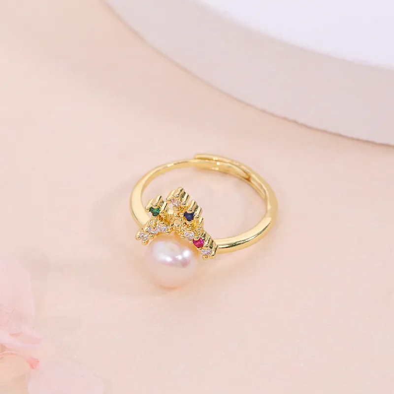 ZHENZHUAOMI Freshwater Pearl Rings Women's-4