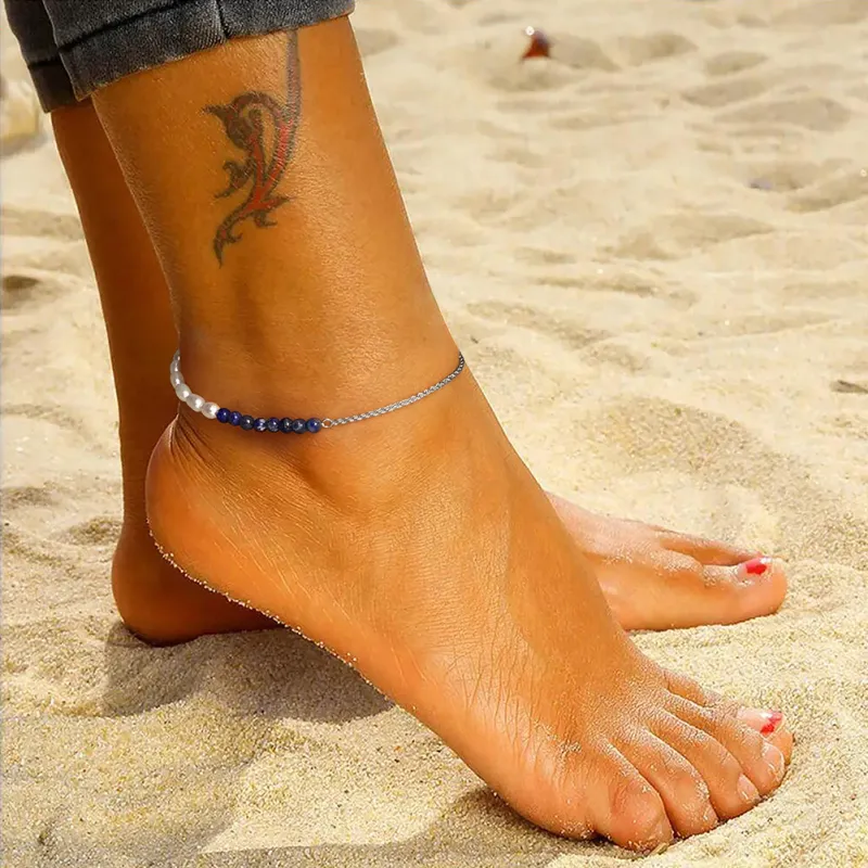 ZHENZHUAOMI Freshwater Pearl Anklets Women's-4