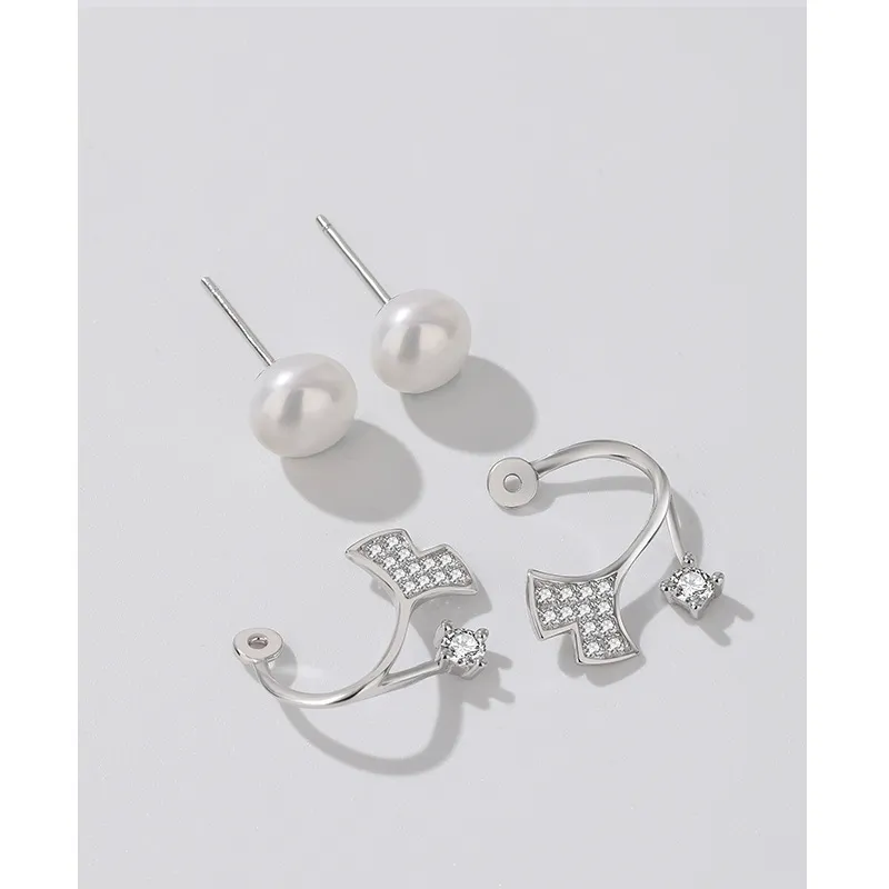 ZHENZHUAOMI Pearl Stud Earrings Women's-1