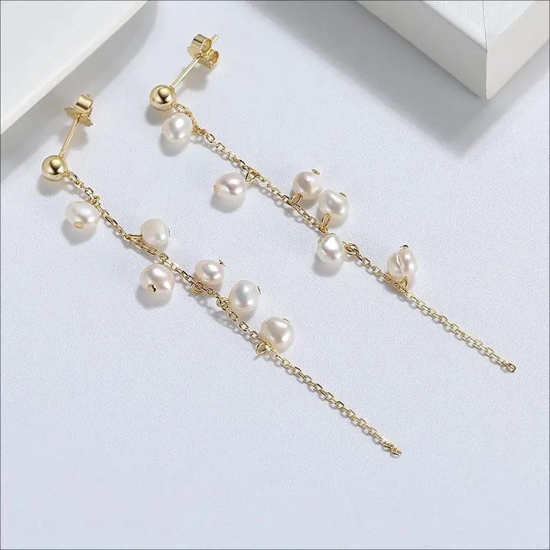 ZHENZHUAOMI Freshwater Pearl Drop Earrings Women's-2