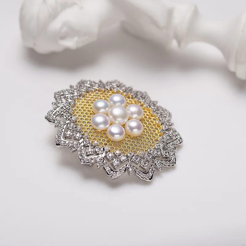 ZHENZHUAOMI Freshwater Pearl Brooches Women's-4