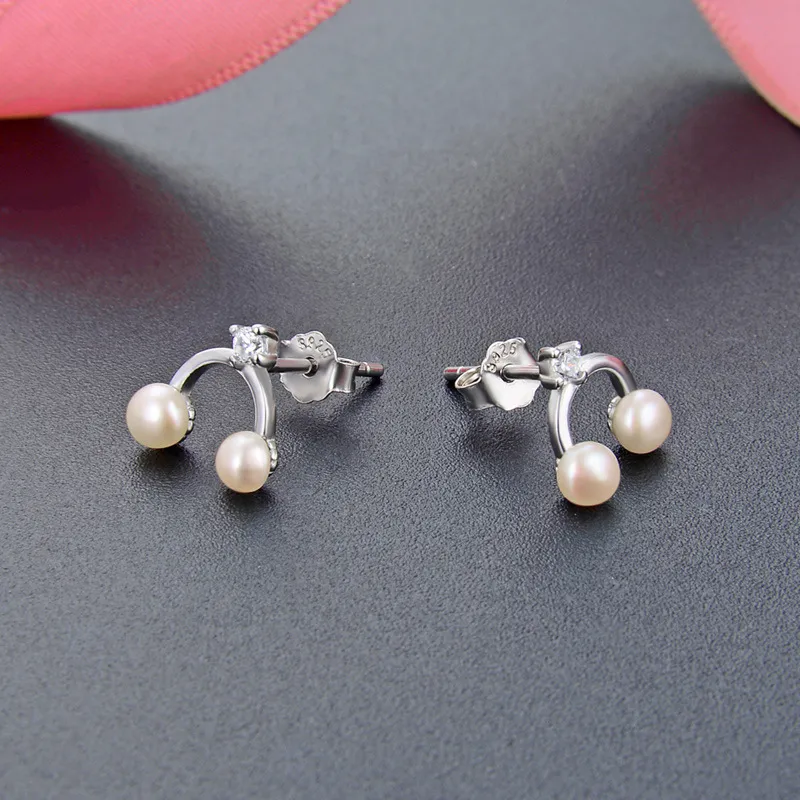 ZHENZHUAOMI Pearl Stud Earrings Women's-2