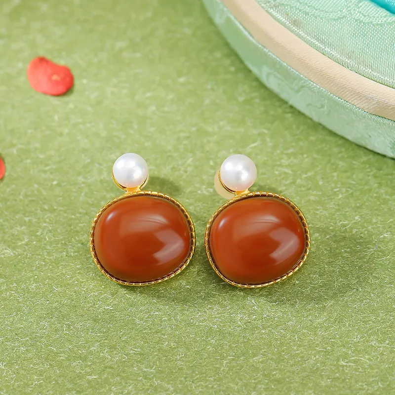 ZHENZHUAOMI Pearl Stud Earrings Women's-3