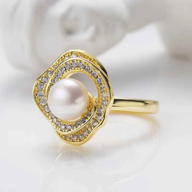 ZHENZHUAOMI Freshwater Pearl Rings Women's-4