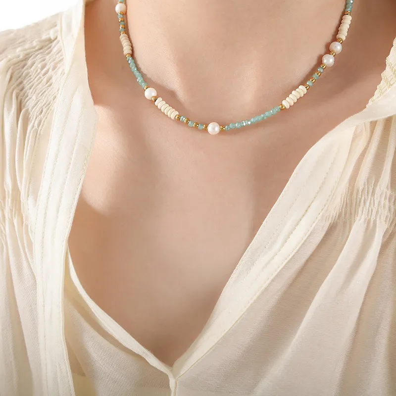 ZHENZHUAOMI Pearl Collarbone Chain Necklace Women's-6