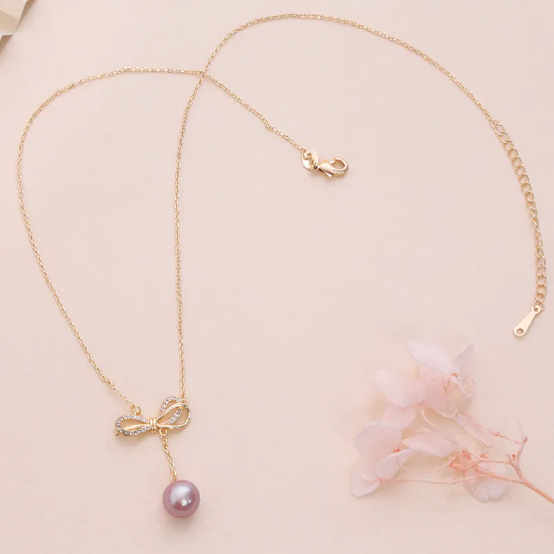 ZHENZHUAOMI Freshwater Pearl Collarbone Chain Necklace Women's-3