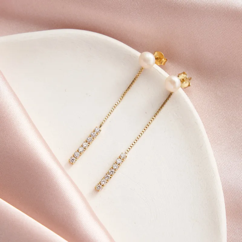ZHENZHUAOMI Freshwater Pearl Earrings Women's-3