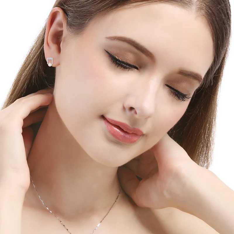 ZHENZHUAOMI Pearl Stud Earrings Women's-4