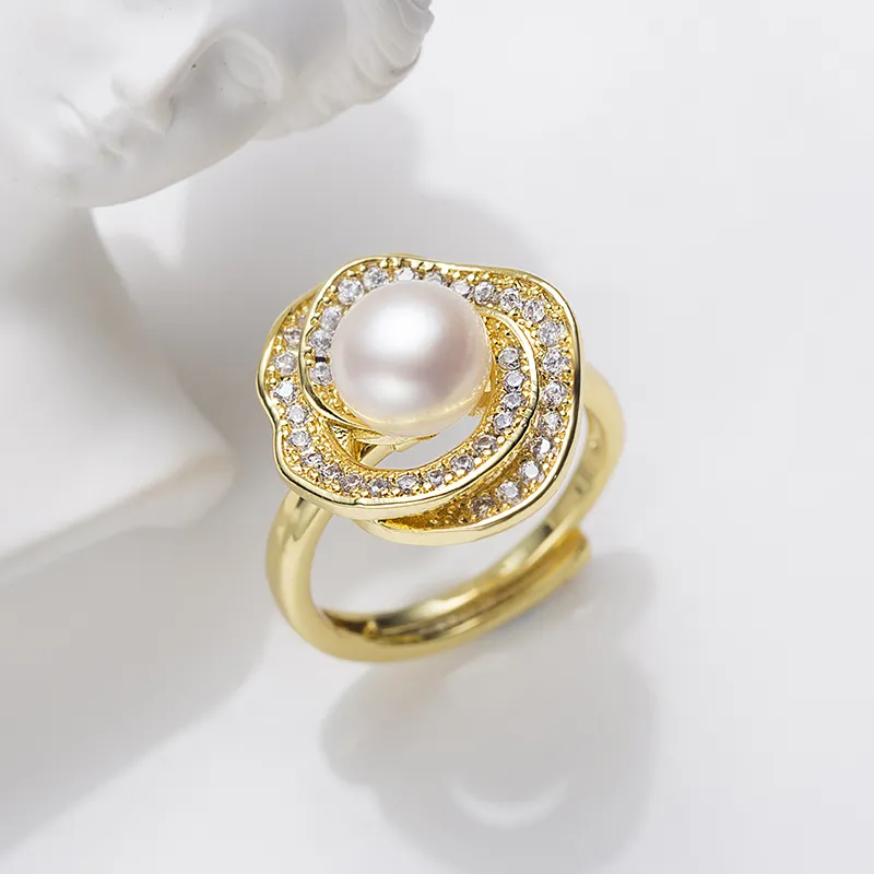 ZHENZHUAOMI Freshwater Pearl Rings Women's-2