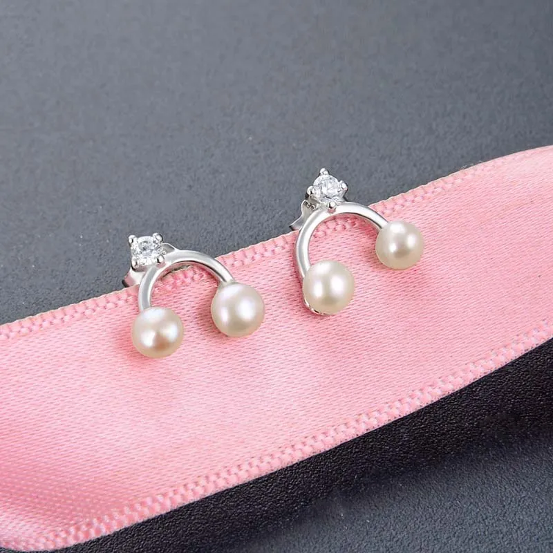 ZHENZHUAOMI Pearl Stud Earrings Women's-4