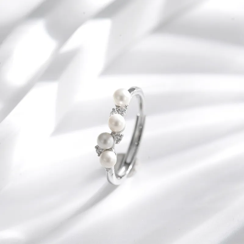 ZHENZHUAOMI Freshwater Pearl Rings Women's-5