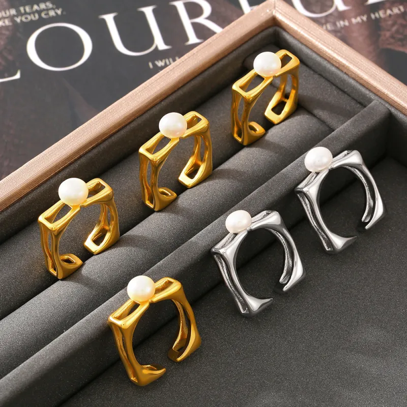 ZHENZHUAOMI Pearl Rings Women's-5