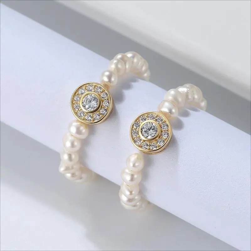 ZHENZHUAOMI Freshwater Pearl Rings Women's-2