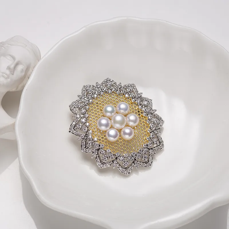 ZHENZHUAOMI Freshwater Pearl Brooches Women's-1