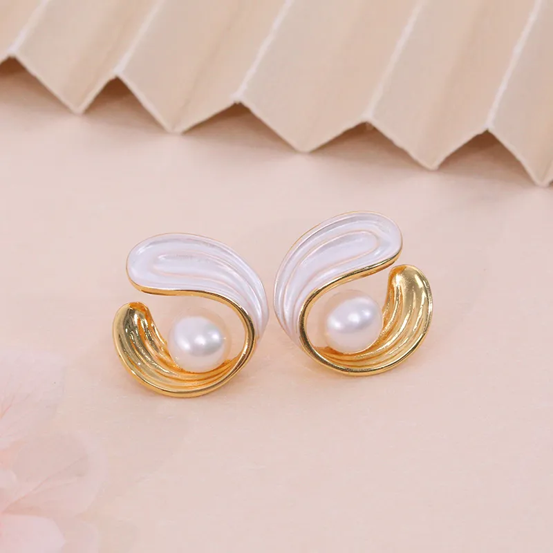 ZHENZHUAOMI Freshwater Pearl Stud Earrings Women's-1