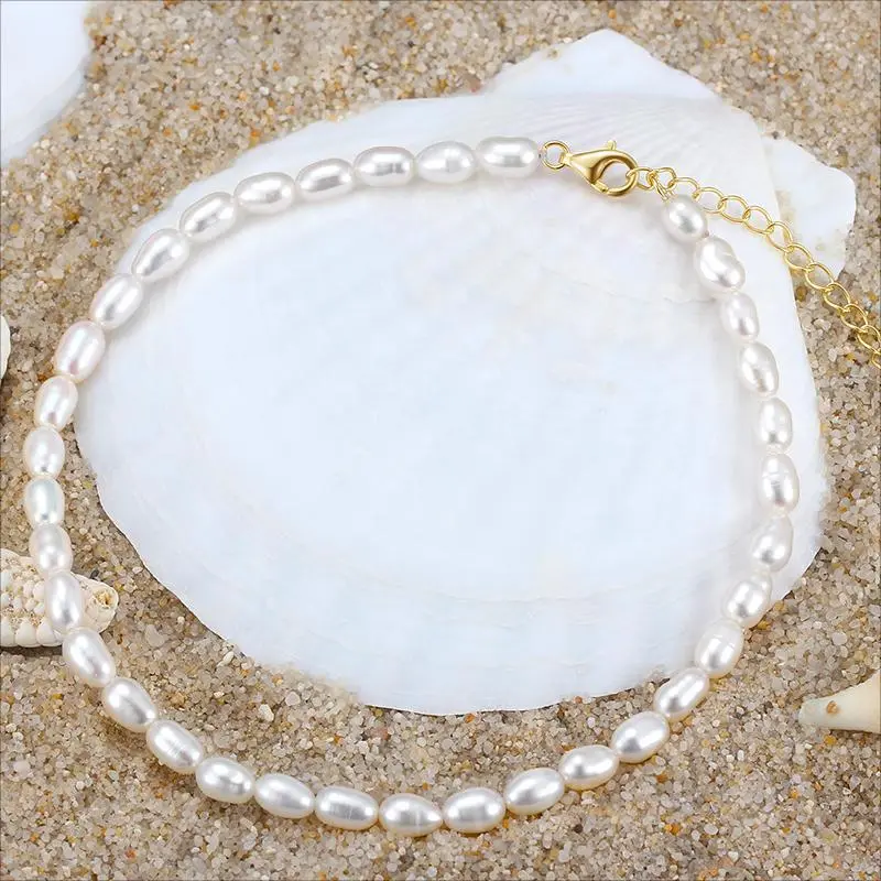 ZHENZHUAOMI Freshwater Pearl Anklets Women's-2