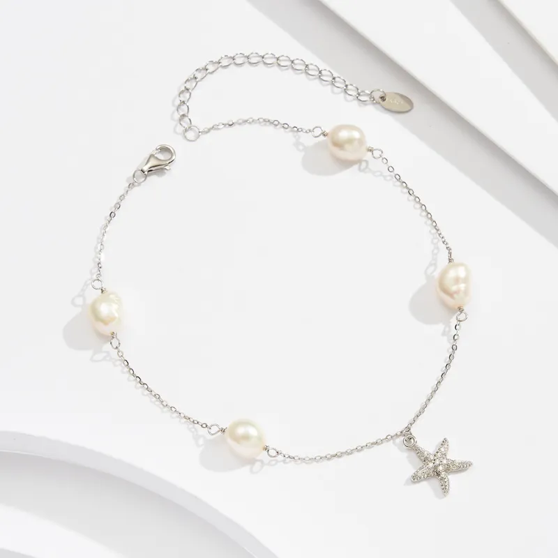 ZHENZHUAOMI Freshwater Pearl Anklets Women's-4