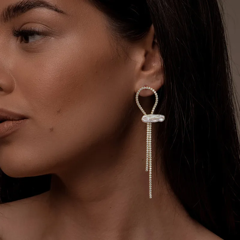 ZHENZHUAOMI Freshwater Pearl Drop Earrings Women's-3