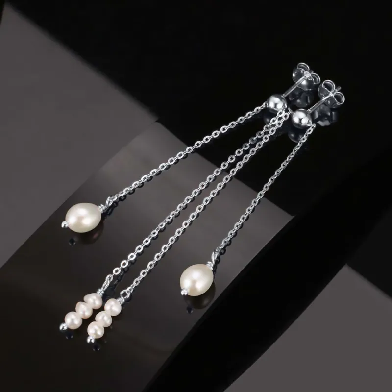ZHENZHUAOMI Freshwater Pearl Drop Earrings Women's-4