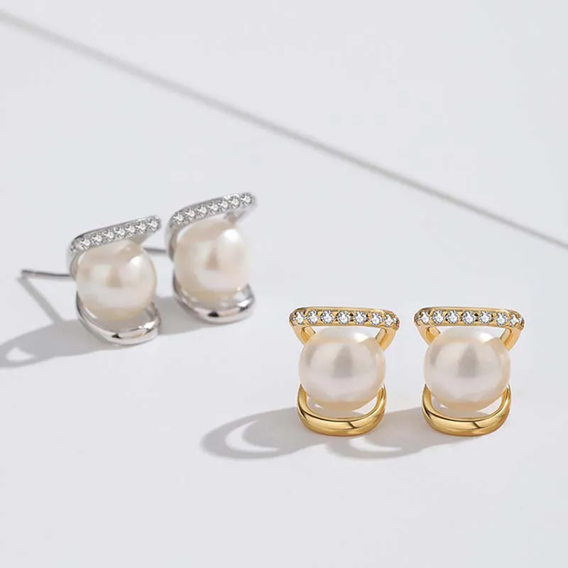 ZHENZHUAOMI Pearl Stud Earrings Women's-2