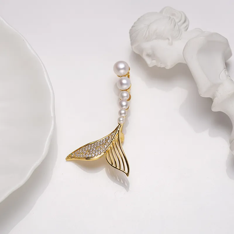 ZHENZHUAOMI Freshwater Pearl Brooches Women's-1