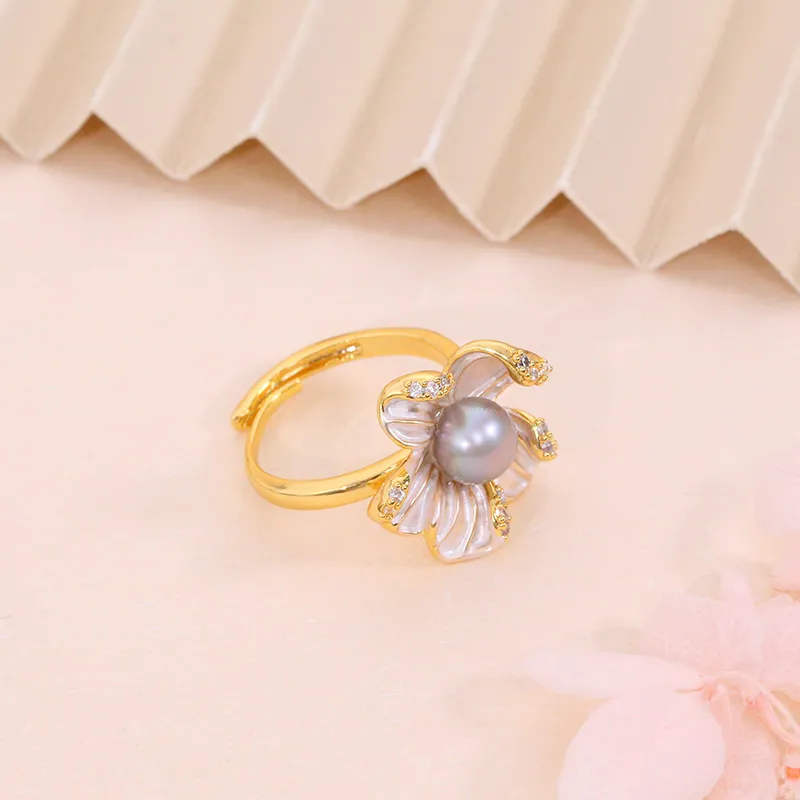 ZHENZHUAOMI Freshwater Pearl Rings Women's-4