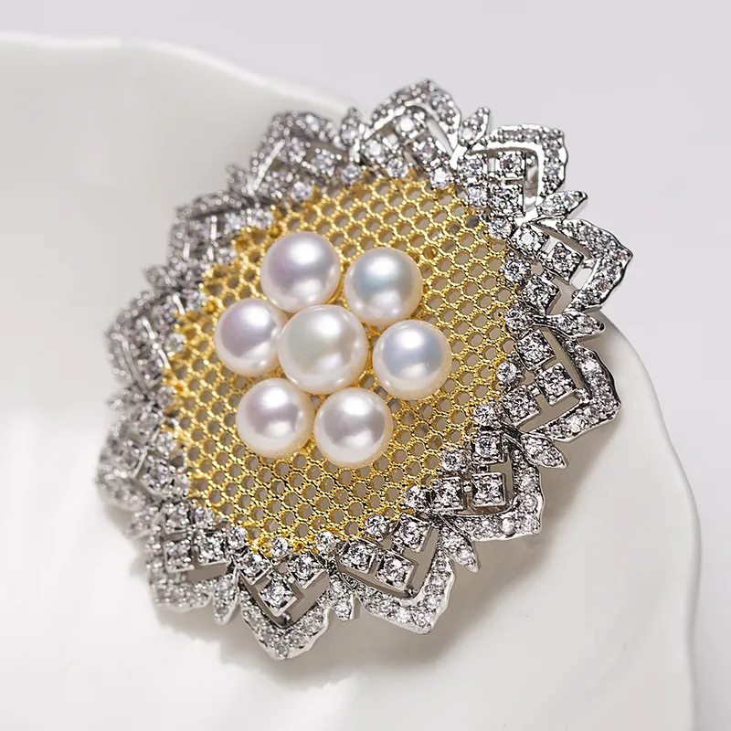 ZHENZHUAOMI Freshwater Pearl Brooches Women's-2