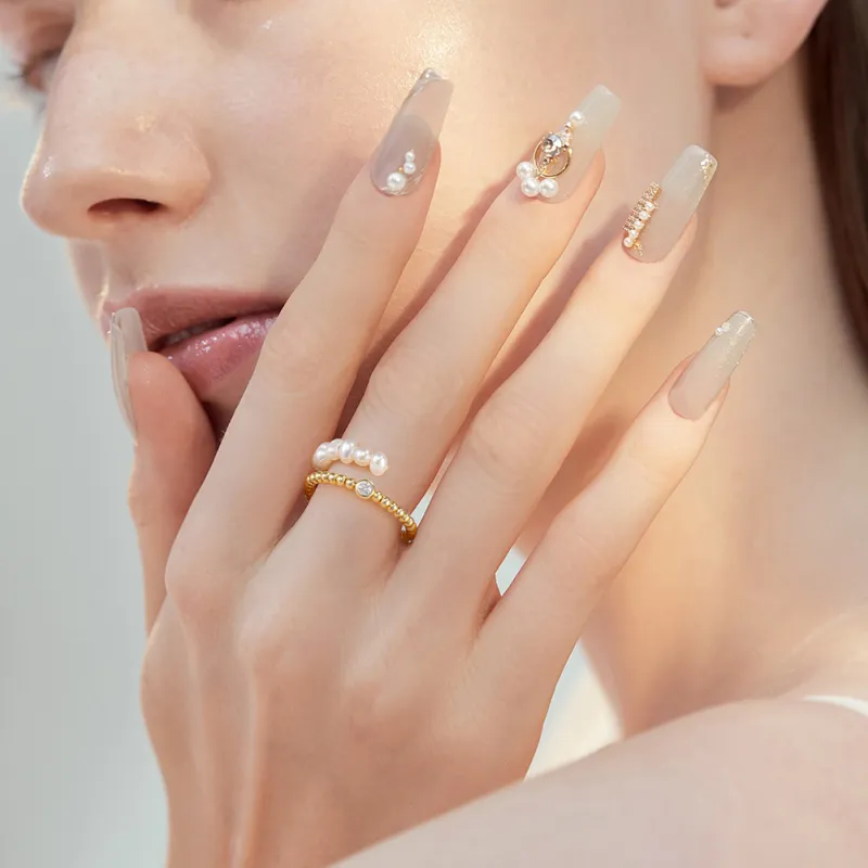 ZHENZHUAOMI Freshwater Pearl Rings Women's-2
