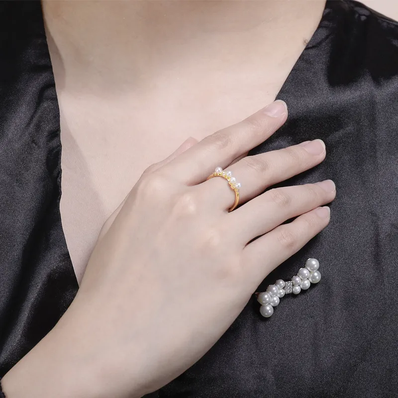 ZHENZHUAOMI Freshwater Pearl Rings Women's-3
