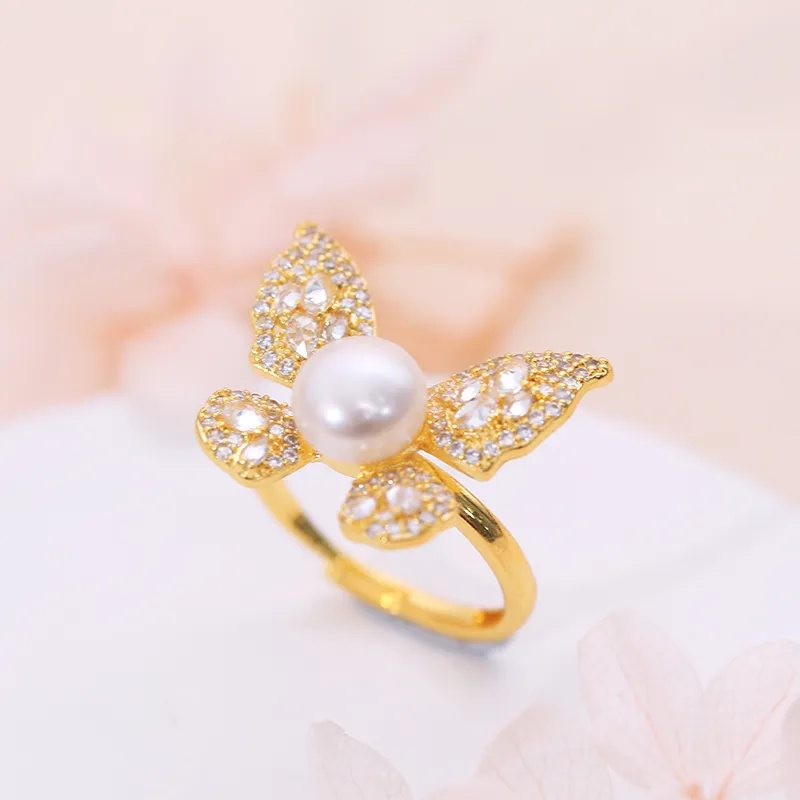 ZHENZHUAOMI Freshwater Pearl Rings Women's-2