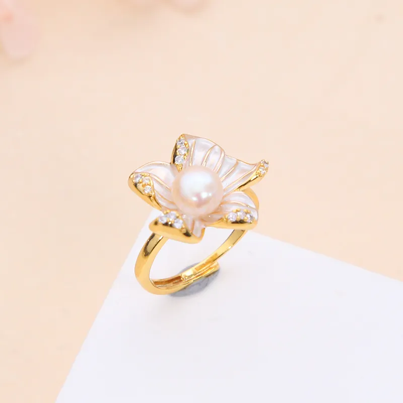 ZHENZHUAOMI Freshwater Pearl Rings Women's-3
