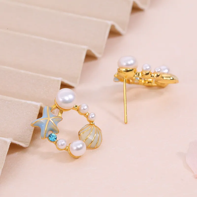 ZHENZHUAOMI Pearl Stud Earrings Women's-3