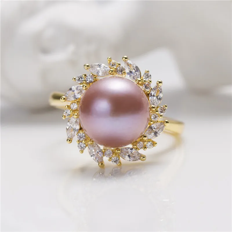 ZHENZHUAOMI Freshwater Pearl Pearl Rings Women's-1