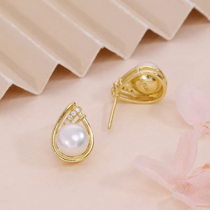 ZHENZHUAOMI Pearl Stud Earrings Women's-3