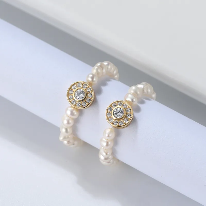 ZHENZHUAOMI Freshwater Pearl Rings Women's-5