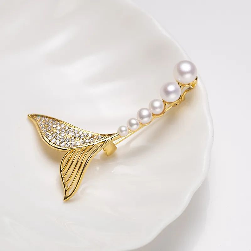 ZHENZHUAOMI Freshwater Pearl Brooches Women's-2